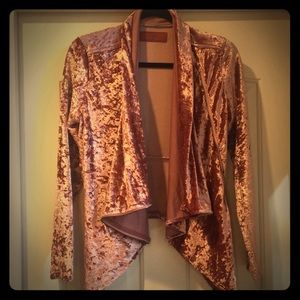 BLANK NYC  pink crushed velvet jacket